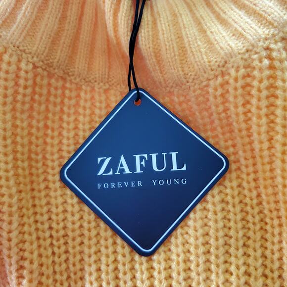 Zaful Women's Yellow Crop Turtleneck Knit Sweater Size S - Picture 7 of 10